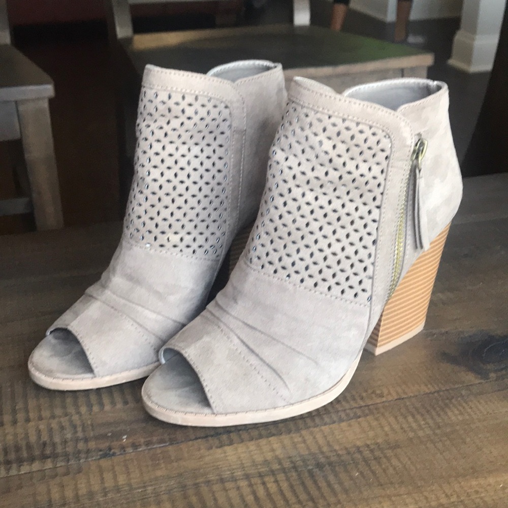 Open toe booties